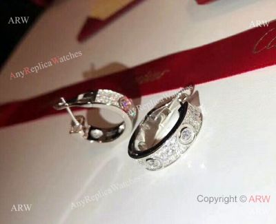 Fake Cartier Love 925 Sterling Silver Earring Diamond Earring